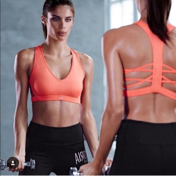 Victoria's Sport | Rust Orange Strappy Sports Bra | Size Small - Picture 1 of 10